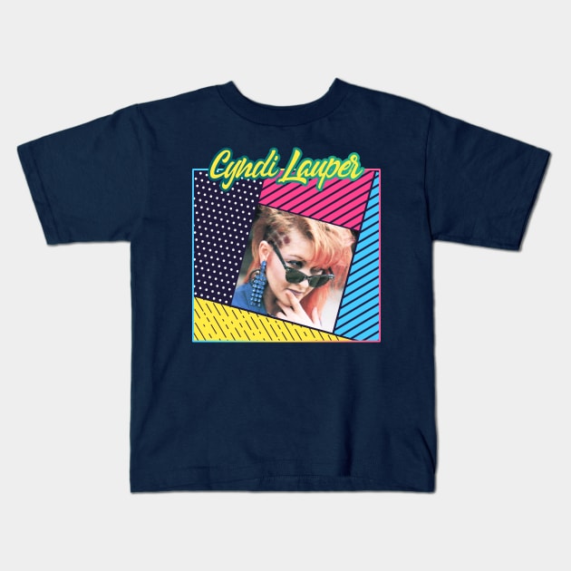 Cyndi Lauper - Retro Cover Kids T-Shirt by PiedPiper